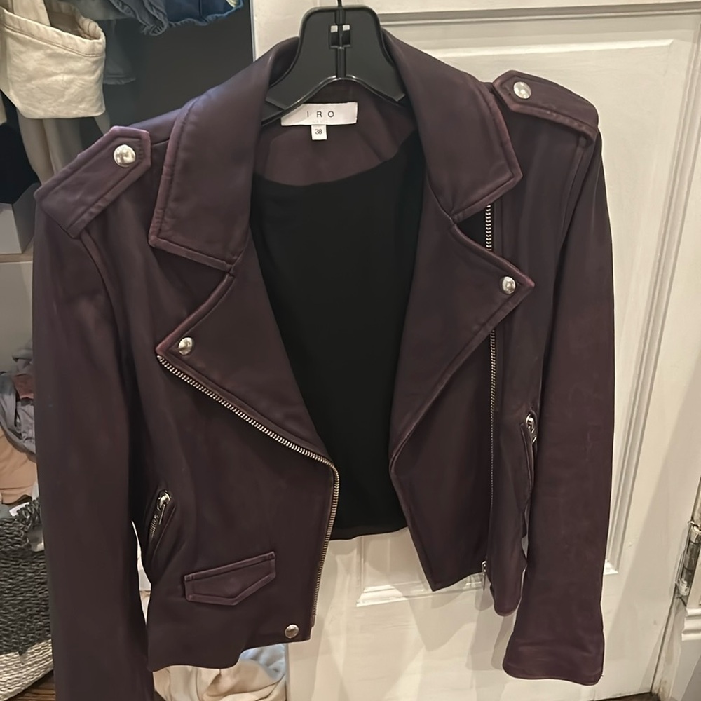 IRO Asheville Leather Jacket Purple